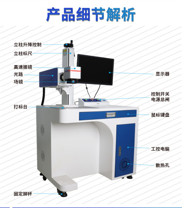 二氧化碳激光打标机 皮革木制品打标批量雕刻30W 40W 60W - 图片 3